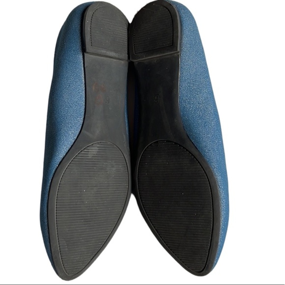 Coach and‎ Four Womens Denim Melitta Glitter Almond Toe Flats Size 6 - Picture 9 of 12